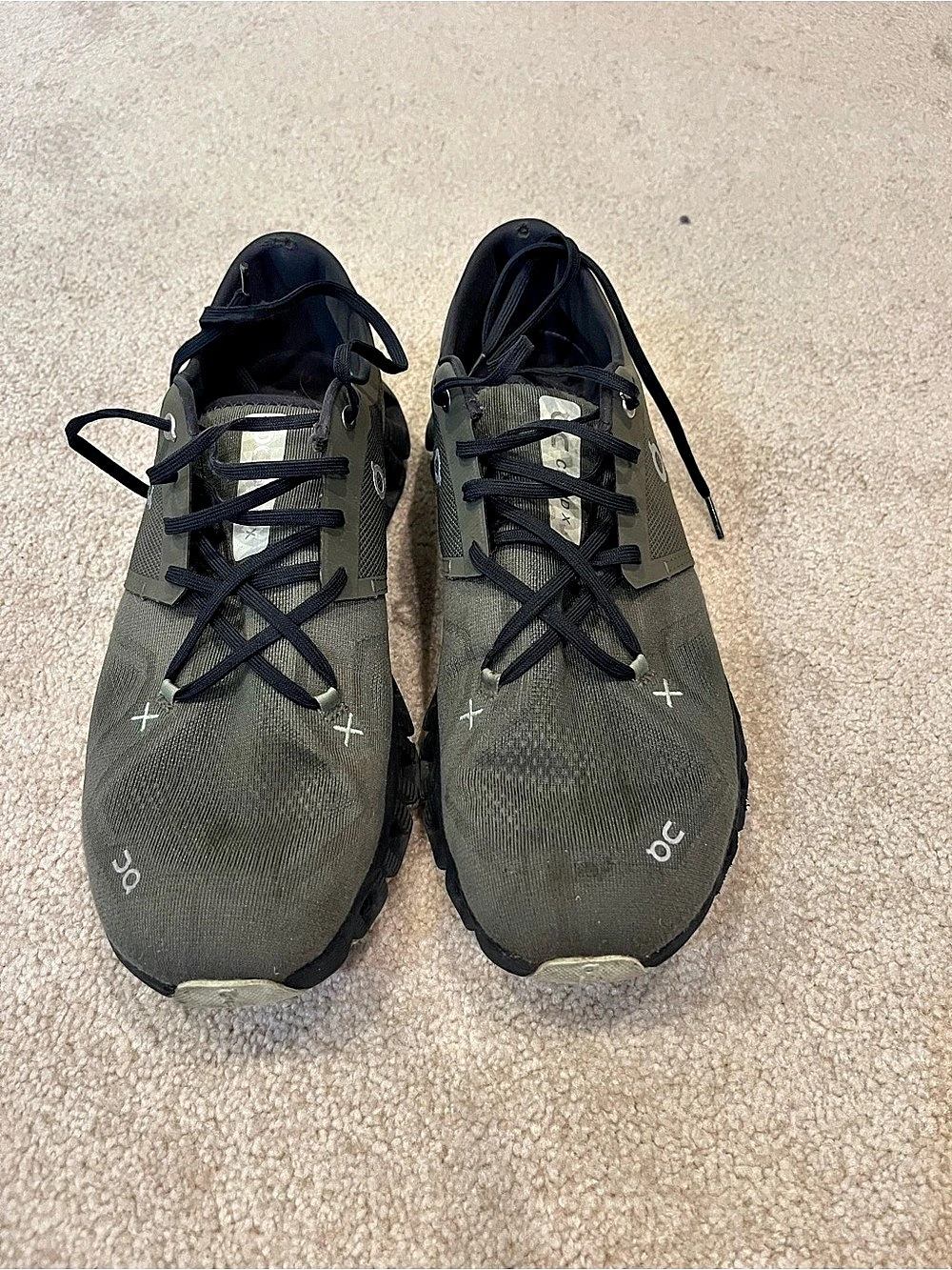 On Cloud X 3 Olive & Black Athletic Shoes